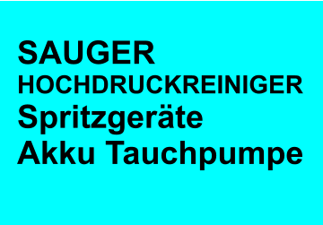 SAUGER HOCHDRUCKREINIGER Spritzgeräte Akku Tauchpumpe